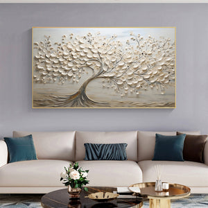Large Wabi-Sabi Textured Tree of Life Canvas Wall Art #VRA 160
