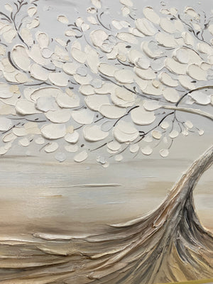 Large Wabi-Sabi Textured Tree of Life Canvas Wall Art Textured Oil Painting for Bedroom & Entryway Decor