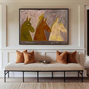 Large Abstract Horse Oil Painting – Hand Painted Modern Wall Art for Contemporary Home & Office Decor