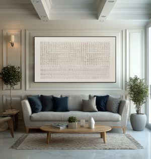Large Contemporary Neutral Textured Oil Painting Hand Painted Canvas Wall Art for Luxury Living Room Decor