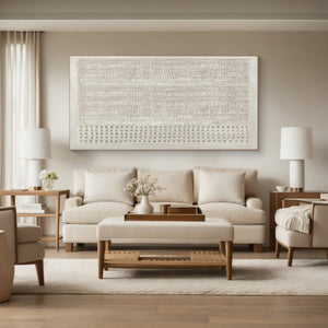 Large Contemporary Relief Textured Canvas Wall Art Light Luxury Neutral Art for Home & Gallery Decor