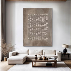 Large Contemporary Textured Pattern Canvas Wall Art Modern Neutral Nature Tone Painting