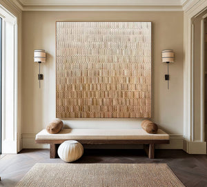 Large Minimalist Neutral Abstract Canvas Wall Art Textured Modern Painting for Interior Decor