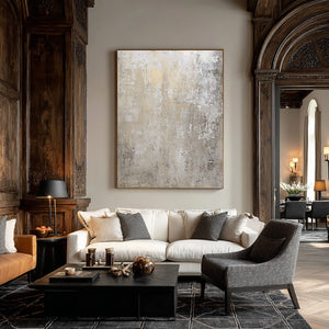Large Minimalist Neutral Abstract Canvas Wall Art Textured Oil Painting for Entryway & Bedroom Decor