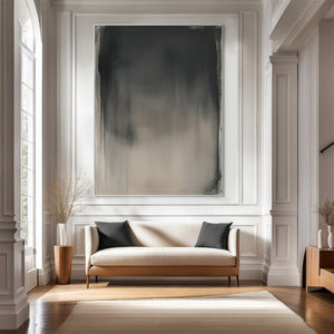 Large Neutral Abstract Painting – Modern Hand Painted Wabi-Sabi Horizon Art for Stylish Home Gallery