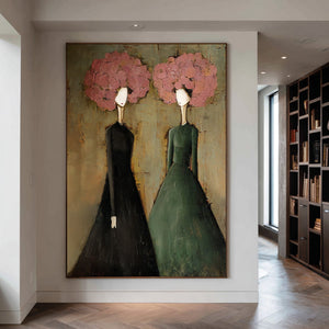 Abstract Figurative Oil Painting for Entry Hall Decor | VelraArt