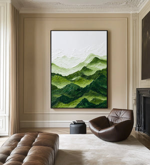 Abstract Large Green Hills Painting | VelraArt #CZ 001