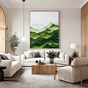 Abstract Large Green Hills Painting | VelraArt #CZ 001