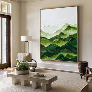 Abstract Large Green Hills Painting | VelraArt #CZ 001