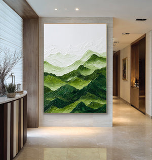 Abstract Large Green Hills Painting | VelraArt #CZ 001