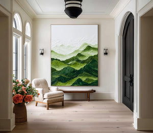 Abstract Large Green Hills Painting | VelraArt #CZ 001