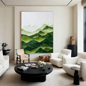 Abstract Large Green Hills Painting | VelraArt #CZ 001
