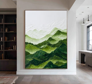 Abstract Large Green Hills Painting | VelraArt #CZ 001