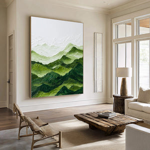 Abstract Large Green Hills Painting | VelraArt #CZ 001