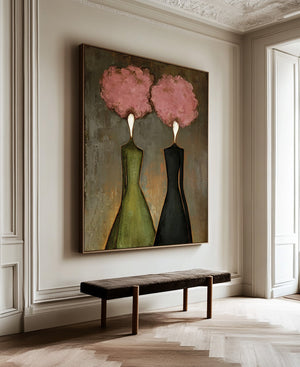 Abstract Women Oil Painting - Soft Contrast Wall Art | VelraArt