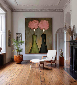 Abstract Women Oil Painting - Soft Contrast Wall Art | VelraArt