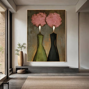 Abstract Women Oil Painting - Soft Contrast Wall Art | VelraArt