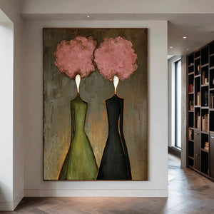 Abstract Women Oil Painting - Soft Contrast Wall Art | VelraArt