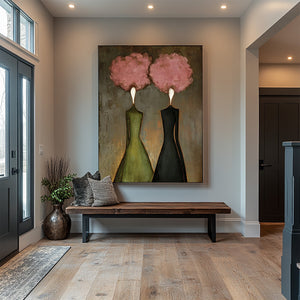 Abstract Women Oil Painting - Soft Contrast Wall Art | VelraArt