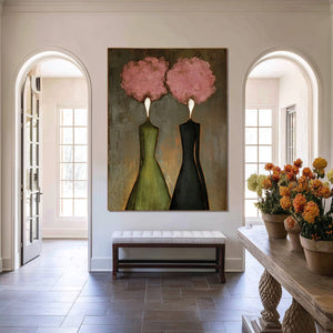 Abstract Women Oil Painting - Soft Contrast Wall Art | VelraArt