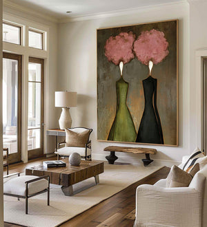 Abstract Women Oil Painting - Soft Contrast Wall Art | VelraArt