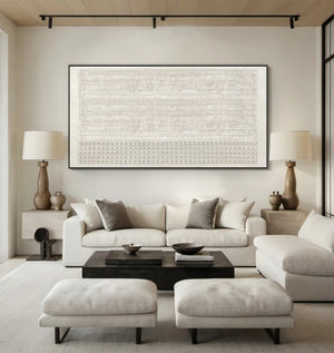 Large Horizontal 3D Textured Wave & Square Canvas Wall Art Coastal Minimalist Art for Living Room Decor