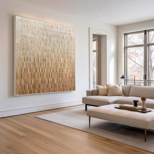 Large Minimalist Neutral Abstract Canvas Wall Art Textured Modern Painting for Interior Decor