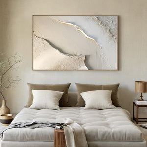 Large Abstract Cream Art | VelraArt #AG 182