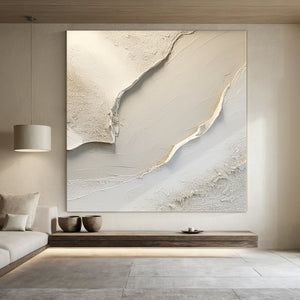 Large Abstract Cream Art | VelraArt #AG 182