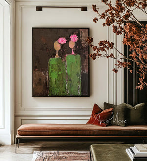 Large Dark Floral Art | VelraArt #AG 183