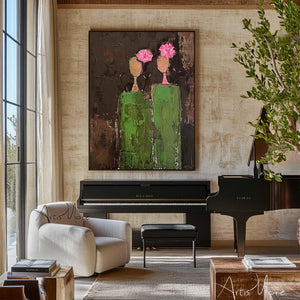 Large Dark Floral Art | VelraArt #AG 183