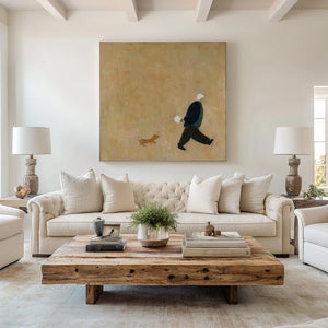 Large Figure & Dog Painting | VelraArt #AG 185