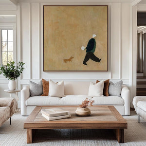 Large Figure & Dog Painting | VelraArt #AG 185