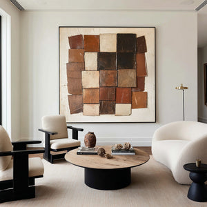 Large Impasto Patchwork Painting | VelraArt #CZ 006