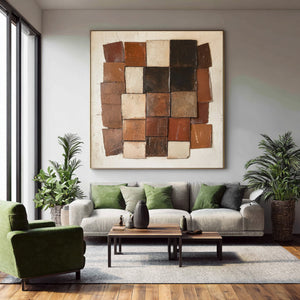 Large Impasto Patchwork Painting | VelraArt #CZ 006
