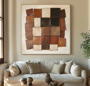Large Impasto Patchwork Painting | VelraArt #CZ 006