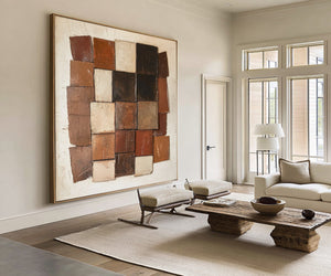 Large Impasto Patchwork Painting | VelraArt #CZ 006