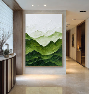 Large Modern Green Terrain Canvas | VelraArt #CZ 004