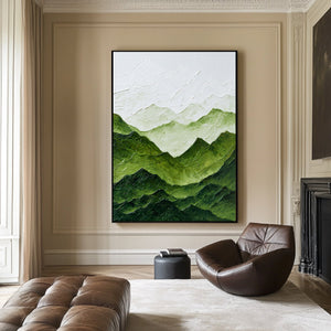 Large Modern Green Terrain Canvas | VelraArt #CZ 004
