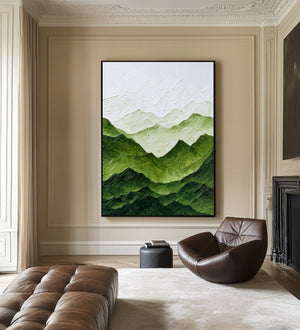 Large Modern Green Terrain Canvas | VelraArt #CZ 004