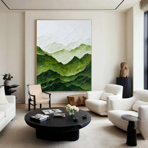 Large Modern Green Terrain Canvas | VelraArt #CZ 004