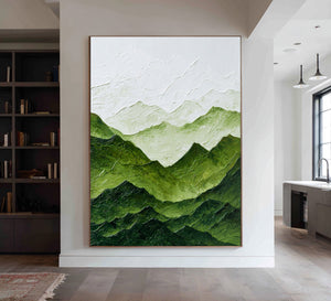 Large Modern Green Terrain Canvas | VelraArt #CZ 004