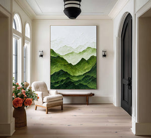 Large Modern Green Terrain Canvas | VelraArt #CZ 004
