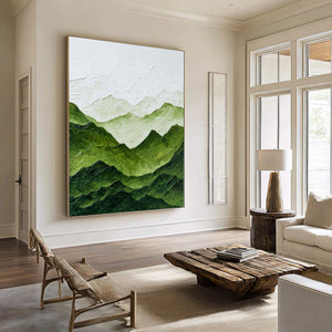 Large Modern Green Terrain Canvas | VelraArt #CZ 004