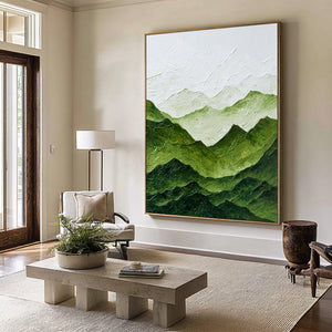Large Modern Green Terrain Canvas | VelraArt #CZ 004