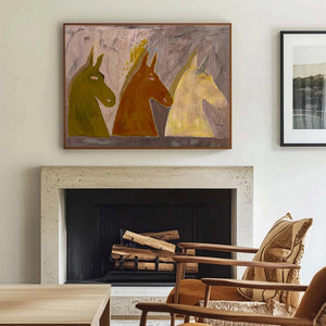 Large Abstract Horse Oil Painting – Hand Painted Modern Wall Art for Contemporary Home & Office Decor