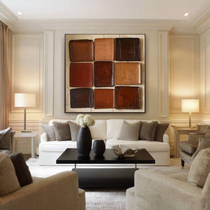 Large Textured 9-Square Painting | VelraArt #CZ 008