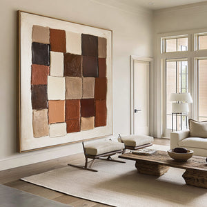 Large Textured Abstract Blocks Painting | VelraArt #CZ 007