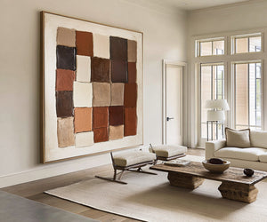 Large Textured Abstract Blocks Painting | VelraArt #CZ 007