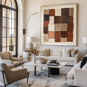 Large Textured Abstract Blocks Painting | VelraArt #CZ 007